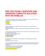 NSG 2525 EXAM 4 QUESTION AND  ANSWERS COMPLETE SOLUTION  WITH RATIONELES