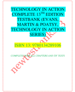 TECHNOLOGY IN ACTION COMPLETE 13TH EDITION TESTBANK (EVANS, MARTIN & POATSY, TECHNOLOGY IN ACTION SERIES) ISBN 13: 9780134289106 COMPLETE WITH ALL CHAPTERS AND TIF TESTS
