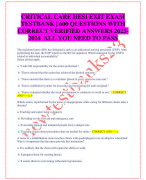CRITICAL CARE HESI EXIT EXAM TESTBANK | 600 QUESTIONS WITH CORRECT VERIFIED ANSWERS 2023-2024 ALL YOU NEED TO PASS