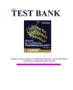 BASIC AND CLINICAL PHARMACOLOGY 15TH EDITION KATZUNG TREVOR TEST BANK INCLUSIVE OF CHAPTERS 1-66 COM