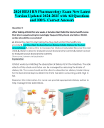 2024 HESI RN Pharmacology Exam New Latest  Version Updated 2024-2025 with All Questions  and 100% Correct Answers