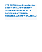 NYS EMT-B State Exam Written QUESTIONS AND CORRECT DETAILED ANSWERS WITH RATIONALES VERIFIED ANSWERS ALREADY GRADED A+