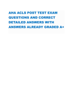 AHA ACLS POST TEST EXAM QUESTIONS AND CORRECT DETAILED ANSWERS WITH ANSWERS ALREADY GRADED A+