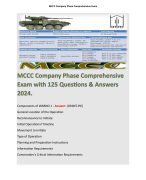 MCCC Company Phase Comprehensive Exam with 125 Questions & Answers 2024. 