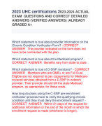 2023 UHC certifications 2023-2024 ACTUAL  EXAM QUESTIONS AND CORRECT DETAILED  ANSWERS (VERIFIED ANSWERS) |ALREADY  GRADED A+
