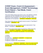 CVENT Exam, Cvent 2.0 Assessment - Event Management, CVENT Terminology,  Event Status + Test Mode, Cvent  Certification