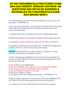 ATI RN FUNDAMENTALS PROCTORED EXAM 2024-2025 NEWEST VERSION CONTAINS 100  QUESTIONS AND DETAILED ANSWERS &  RATIONALES/ RN FUNDAMENTALS EXAM  2024 (BRAND NEW!!)