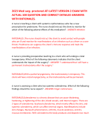 ATI Med Surg Proctored EXAM LATEST VERSION 1 WITH ACTUAL 100 QUESTION AND CORRECT DETAILED ANSWERS WITH RATIONALES. 