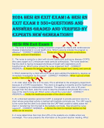 2024 HESI RN Exit Exam1& HESI RN EXIT Exam 2 350+Questions and Answers GRADED AND VERIFIED BY EXPERTS NEW GENERATION!!!