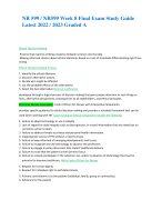 NR 599 / NR599 Week 8 Final Exam Study Guide Latest 2022 / 2023 Graded A 