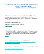 NR 511 Midterm Exam Latest 2023 / NR511 Midterm Exam 120 QUESTI0NS AND VERIFIED ANSWERS// Chamberlain UNIVERSITY 1. A patient is diagnosed with gastroesophageal reflux disease (GERD), and his endoscopic report reveals the presence of Barrett's epithelium