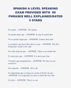 SPANISH A LEVEL SPEAKING EXAM PROVIDED WITH  80 PHRASES WELL EXPLAINED/RATED 5 STARS 