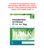 Test bank for introduction to clinical pharmacology 10th edition by constance visovsky cheryl zambroski shirley hosler latest update 2023-2024