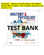 Test bank anatomy and physiology 11th edition latest update 2023-2024