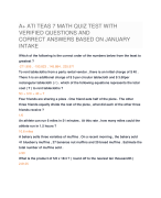ATI TEAS 7 MATH QUIZ TEST WITH VERIFIED QUESTIONS AND CORRECT ANSWERS BASED ON JANUARY