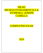 NR 603 IHUMAN CASE STUDY JOSEPH CAMELLA COMPLETED EXAM 2024