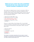 NR602 Final Exam LATEST 2022-2024 (4 DIFFERENT VERSIONS)/NR 602 FINAL EXAM QUESTIONS AND VERIFIED ANSWERS CHAMBERLAIN COLLEGE.   39yo female has completed course of amox for strep throat. LMP was 2wks ago, says it was normal. On exam, there's erythema of