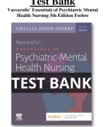 Test Bank For Varcarolis’ Essentials of Psychiatric Mental Health Nursing 5th Edition Fosbre  All Chapters (1-28) | A+ ULTIMATE GUIDE