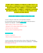 ATI RN ADULT MEDICAL SURGICAL PRACTICE A &  B 2023-2024 (2 VERSIONS) EACH VERSION CONTAINS  90 QUESTIONS AND CORRECT ANSWERS WITH  RATIONALES (100% CORRECT VERIFIED ANSWERS)  RN ADULT MEDICAL SURGICAL PRACTICE A & B  LATEST EXAMS (NEW!!)