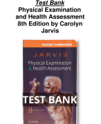 Test Bank for Physical Examination and Health Assessment, 8th Edition by Carolyn Jarvis All Chapters (1-32) | A+ ULTIMATE GUIDE