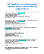 FNP Final Exam 2024 Questions and Detailed Answers| Final exam study guide A+ Grade