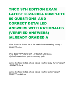 TNCC 9TH EDITION EXAM LATEST 2023-2024 COMPLETE 80 QUESTIONS AND CORRECT DETAILED ANSWERS WITH RATIONALES (VERIFIED ANSWERS) |ALREADY GRADED A 