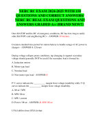 NERC RC EXAM 2024-2025 WITH 150  QUESTIONS AND CORRECT ANSWERS/  NERC RC CERTIFICATION REAL EXAM QUESTIONS AND  ANSWERS GRADED A+ (BRAND NEW!!)