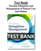 Test Bank for Nursing Delegation and Management of Patient Care 2nd Edition All Chapters (1-21) | A+ ULTIMATE GUIDE