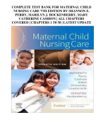 COMPLETE TEST BANK FOR MATERNAL CHILD NURSING CARE 7TH EDITION BY SHANNON E. PERRY, MARILYN J. HOCKENBERRY, MARY CATHERINE CASHION | ALL CHAPTERS COVERED | CHAPTERS 1 T0 50 | LATEST UPDATE