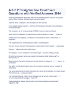  A & P 2 Straighter line Final Exam Questions with Verified Answers 2024 