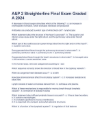  A&P 2 Straighterline Final Exam Graded A 2024 