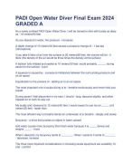 PADI Open Water Diver Certification Questions and Answers with Verified Solutions 2024 Graded A