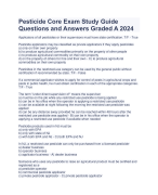  Pesticide Core Exam Study Guide Questions and Answers Graded A 2024 