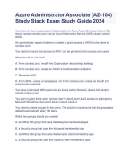 Azure Administrator Associate (AZ-104) Study Stack Exam Study Guide 2024 