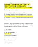 OSHA 30 Construction Test Answer Key ELECTROCAUTION ClickSafety  Redvector| Already Graded A+| Latest 2024