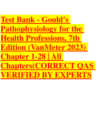 Test Bank For Gould's Pathophysiology for the Health Professions 7th Edition VanMeter and Hubert Chapter 1-28 | Complete Guide A+