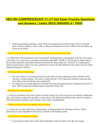 HESI RN COMPREHENSIVE V1-V7 Exit Exam Practice Questions and Answers ( Latest 2024) GRADED A+ PASS