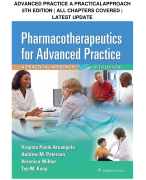TEST BANK FOR PHARMACOTHERAPEUTICS FOR ADVANCED PRACTICE A PRACTICAL  APPROACH 5TH EDITION | ALL CHAPTERS COVERED | LATEST UPDATE