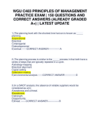 WGU C483 PRINCIPLES OF MANAGEMENT PRACTICE EXAM | 150 QUESTIONS AND CORRECT ANSWERS (ALREADY GRADED A+) | LATEST UPDATE