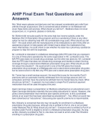 AHIP Final Exam Test Questions and Answers