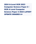 2024 A-Level OCR 2023 Computer Science Paper 2 / OCR A Level Computer Science Paper 2 2024 LATEST UPDATE GRADED A+