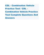 CDL - Combination Vehicle Practice Test / CDL - Combination Vehicle Practice Test Complete Questions And Answers