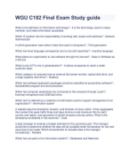 WGU C182 Final Exam Study guide