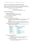 Samenvatting Syllabus Management Accounting 