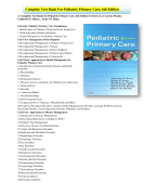 Test bank pediatric primary care 6th edition burns dunnbrady 2023 Updated