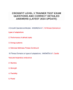 CCFT CROSSFIT LEVEL 3 EXAM LATEST 2024-2025 ACTUAL EXAM ALL 380 QUESTIONS AND DETAILED CORRECT ANSWERS ALREADY GRADED A+| JUST RELEASED