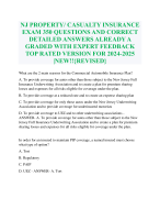 NJ PROPERTY/ CASUALTY INSURANCE EXAM 350 QUESTIONS AND CORRECT DETAILED ANSWERS ALREADY A GRADED WITH EXPERT FEEDBACK TOP RATED VERSION FOR 2024-2025 |NEW!!