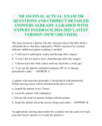 NR 324 FINAL ACTUAL EXAM 250 QUESTIONS AND CORRECT DETAILED ANSWERS ALREADY A GRADED WITH EXPERT FEEDBACK 2024-2025 LATEST VERSION |NEW!!