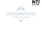 Eindopdracht Hulpverlening en Ethiek