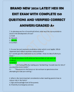   BRAND NEW 2024 LATEST HESI RN EXIT EXAM WITH COMPLETE 150 QUESTIONS AND VERIFIED CORRECT ANSWERS/GRADED A+